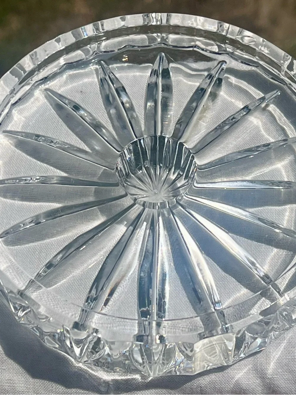 Two Vintage Lead Crystal Wine Bottle Coaster/taper Candle Holder Star pattern